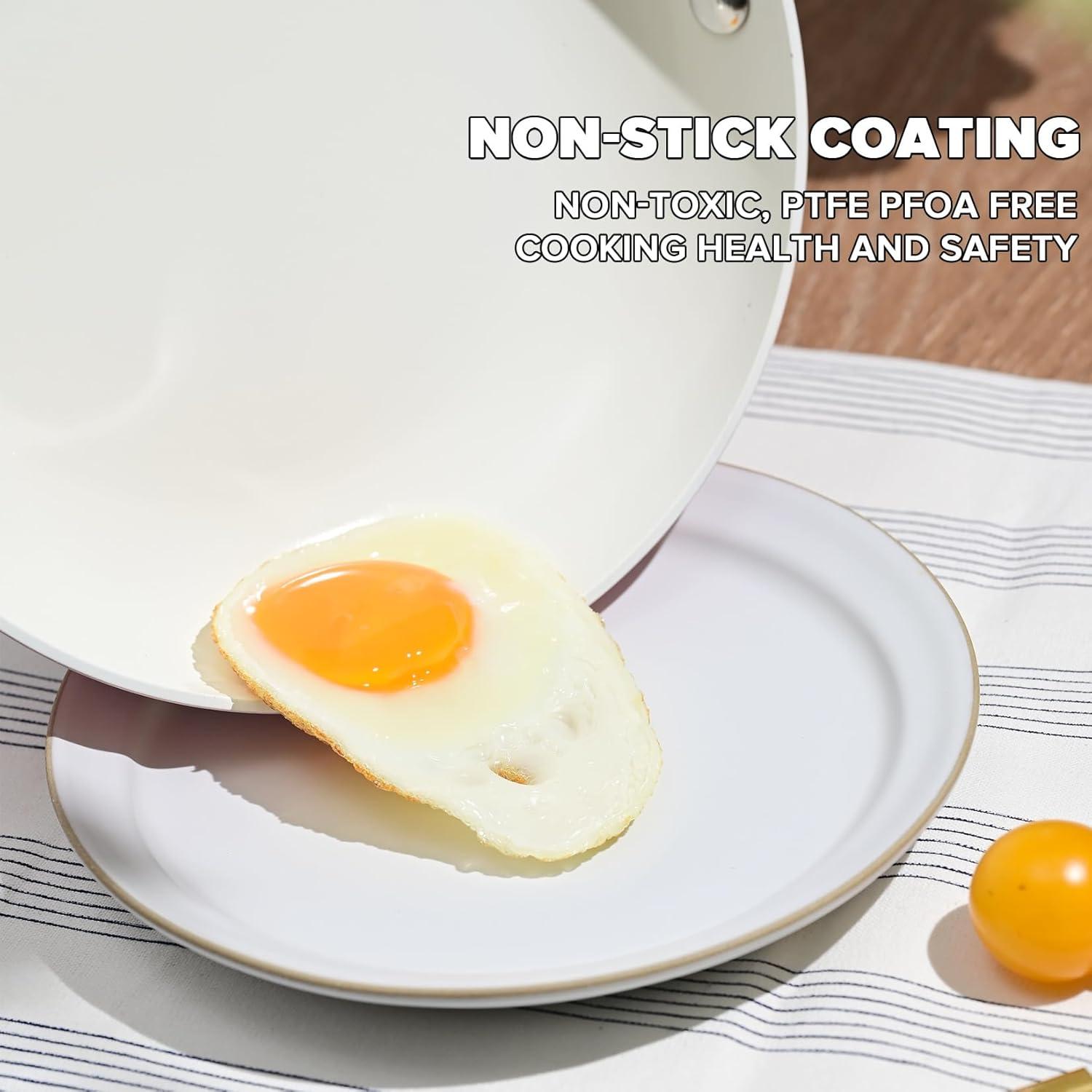 image:imageJEETEE Nonstick Frying Pan with Lid Turquoise1Turquoise1
