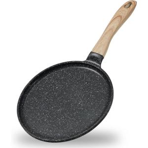 image:imageJEETEE Crepe Pan Nonstick 11 Inch Comales Para Tortillas Griddle Pan for Stove Top Granite Coating Flat Pancake Pan Dosa Tawa PFOA FREE and Induction Compatible BeigeGray