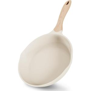 image:imageJEETEE Non Stick Frying Pan Set Frying Pans Nonstick Omelette Skillet with Soft Touch Handle 3Piece Cookware Set 8 Inch 95 Inch 11 InchBeige