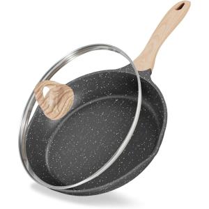 image:imageJEETEE Non Stick Frying Pan Set Frying Pans Nonstick Omelette Skillet with Soft Touch Handle 3Piece Cookware Set 8 Inch 95 Inch 11 InchGray