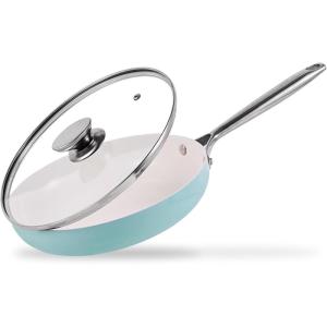 image:imageJEETEE Nonstick Frying Pan with Lid Turquoise1Turquoise1