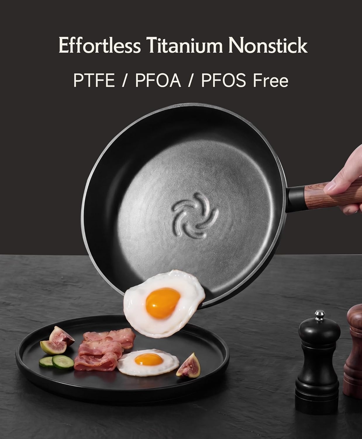 image:imageJEETEE 50Piece Titanium Pots and Pans Set Non Stick Cookware Set with 6pc Bakeware Ultimate Pot and Pan Set for Cooking With Lid Induction amp Oven amp Dishwasher Safe PFAS Free
